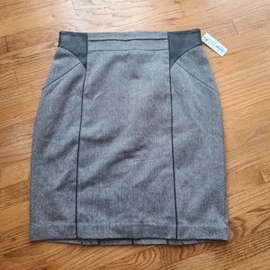 Worthington Women's Grey and Faux Leather Pencil Dress Skirt